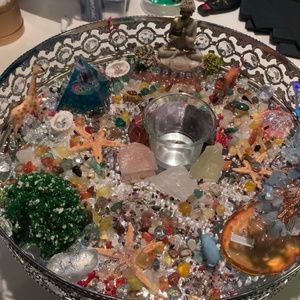 Rotating energy generator home decor tray/ centerpiece.